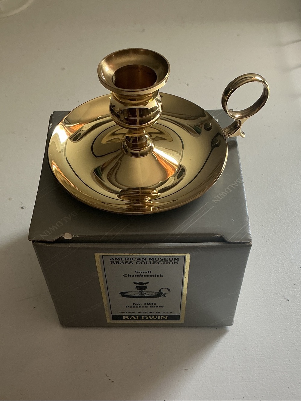 Baldwin American Museum Brass Collection Polished Brass Small Chamberstick - new